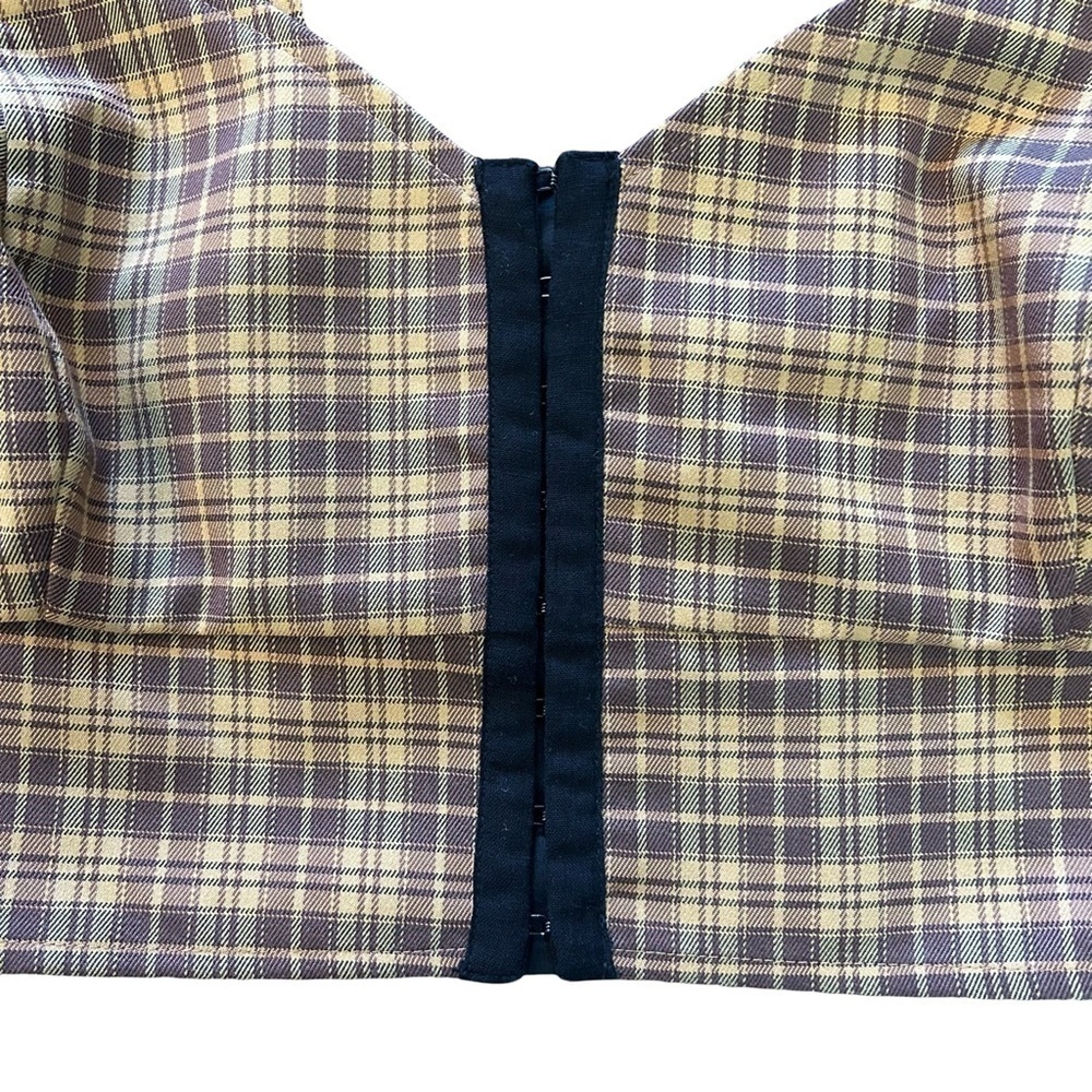 BP Plaid Crop Hook & Eye Corset Top - Size L - Picture 3 of 5